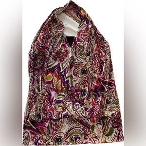 Bisou Bisou floral halter blouse